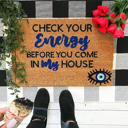 Comprueba tu energía antes de entrar en esta casa, tapetes para interiores, resistentes a las manchas y antideslizantes, duraderos, para puerta