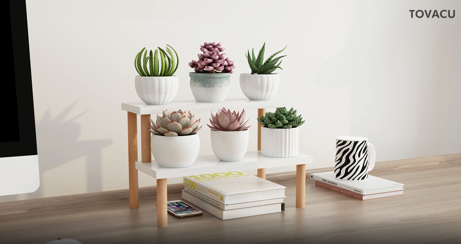 Amazon.com : Small Plant Stand Indoor Ladder Shelf Desk, 2 Tiers