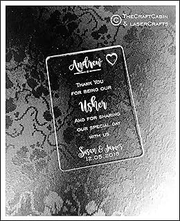 Personalised Usher Gift Wallet Card Keepsake. Engraved Card for Thank You Gift for Usher at Wedding. Ideal Special Gift for Groomsmen.