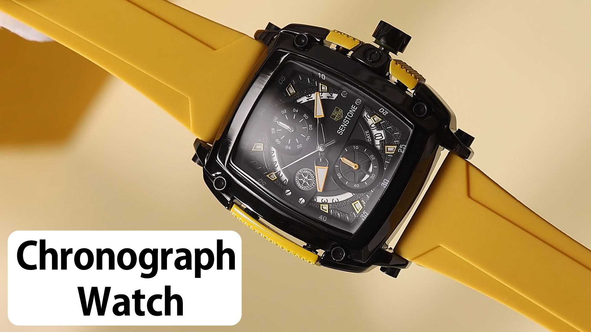 Amazon.com: senstone Mens Watch Square Fashion Sports 