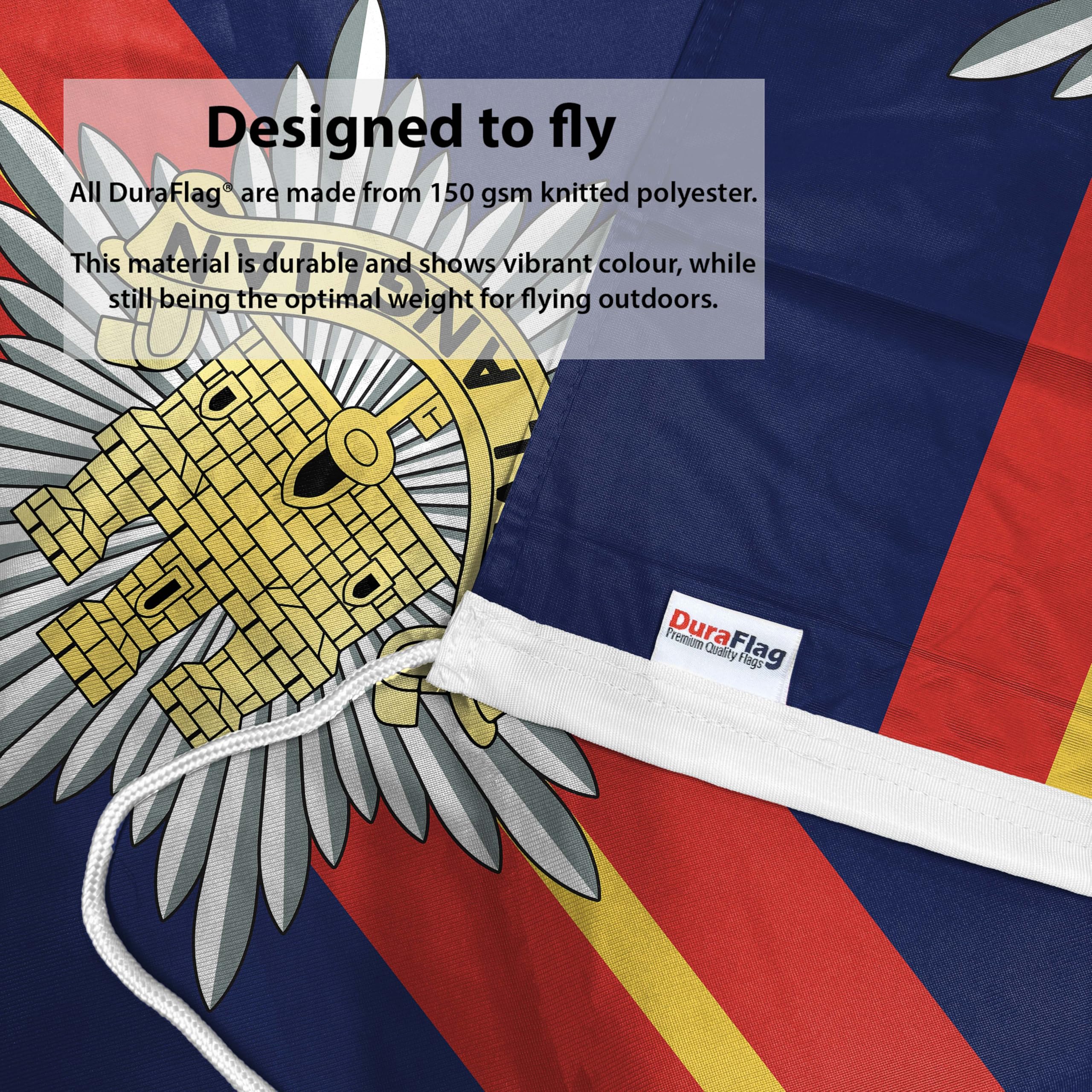Royal Anglian Regiment DuraFlag Rope and Toggled 5ft x 3ft Premium Quality Flag 150cm x 90cm, 5ft x 3ft (150cm x 90cm) - Image 3