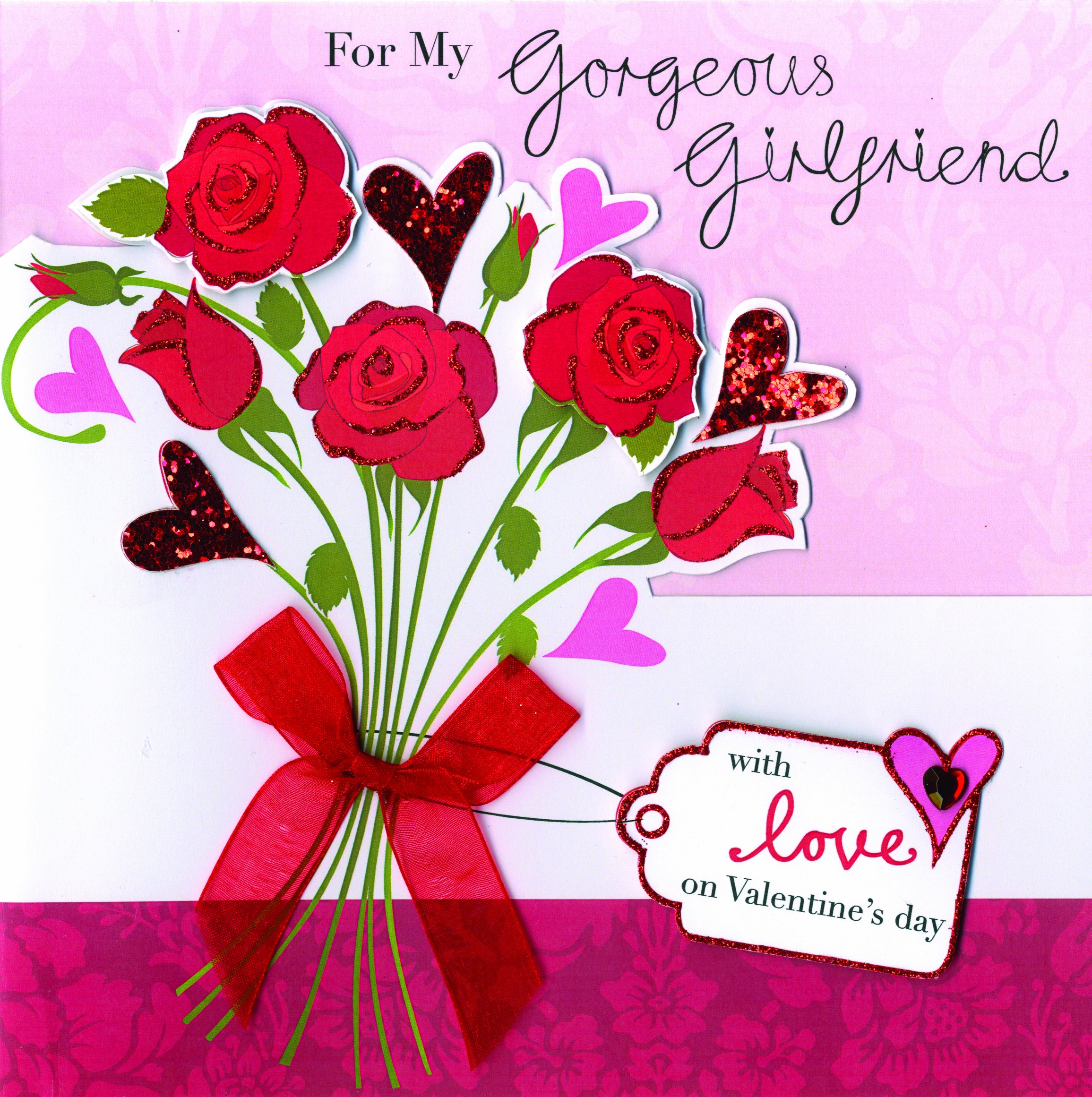 Second Nature Collectable Keepsakes Valentine's Day Card For A Girlfriend With A Bunch Of Roses