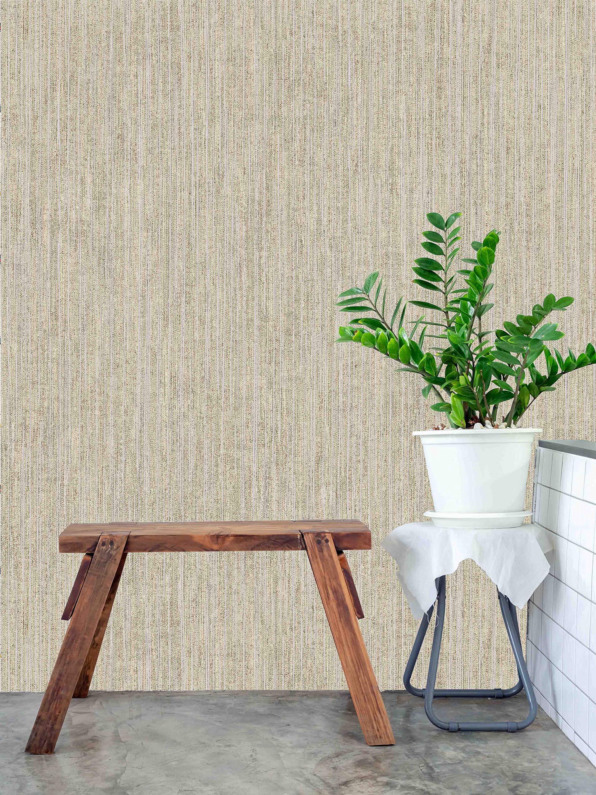 EXCEL WALLCOVERINGS| Wallpaper for Walls| Premium Wallpapers|Wallpaper Roll||Plain & Texture Wallpaper|Beige Metallic|1000 X 53 cm = 5.3 Sq.m or 57 Sq.ft