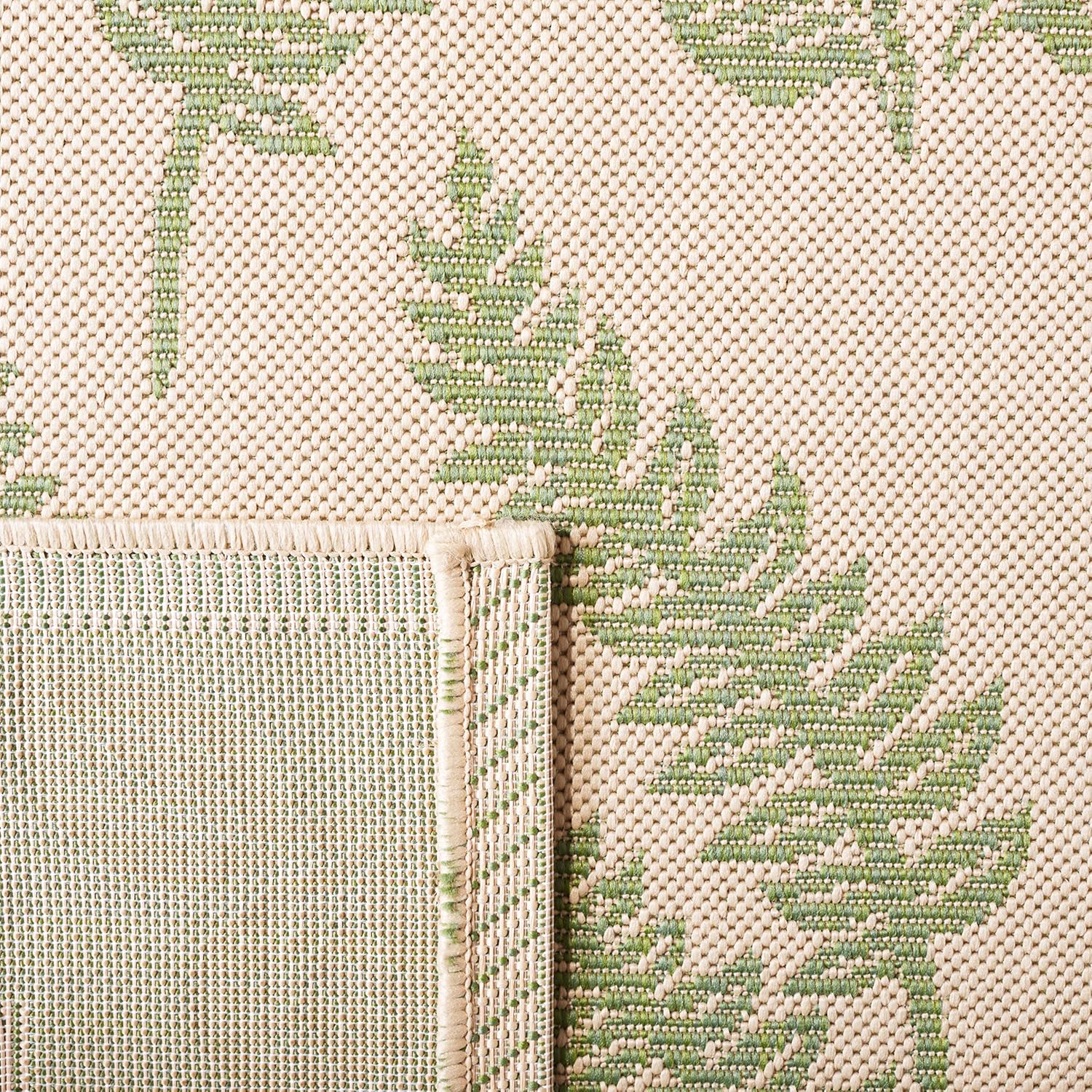 SAFAVIEH Courtyard Collection Accent Rug - 2' x 3'7", Natural & Olive, Indoor/Outdoor & Washable, Ideal for High Traffic Areas in Patio, Backyard, Mudroom, Entryway, Doormat (CY0772-1E01-2)