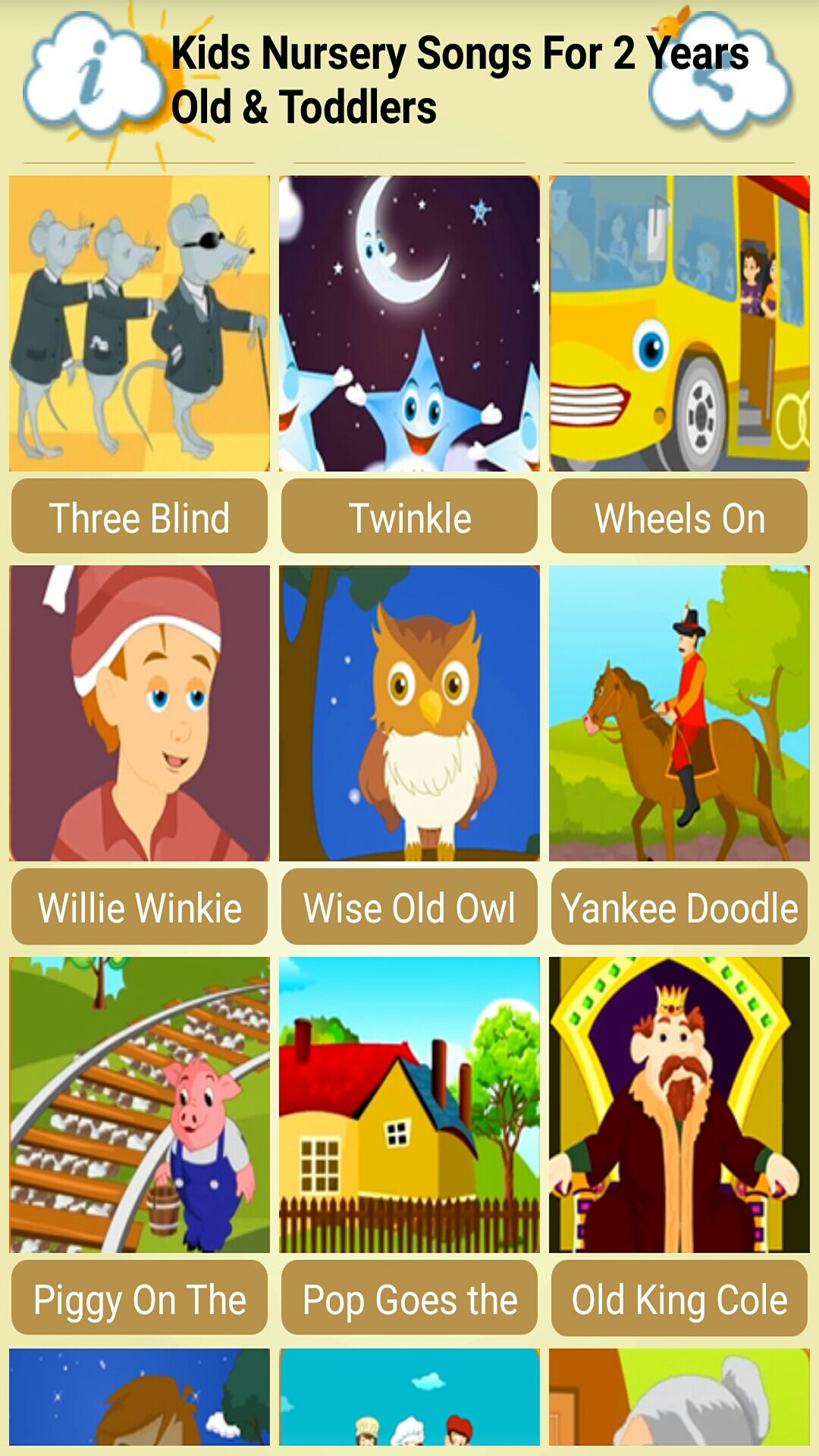 Kids Nursery Songs & Lyrics For 2 Years Old And Toddlers - App on ...