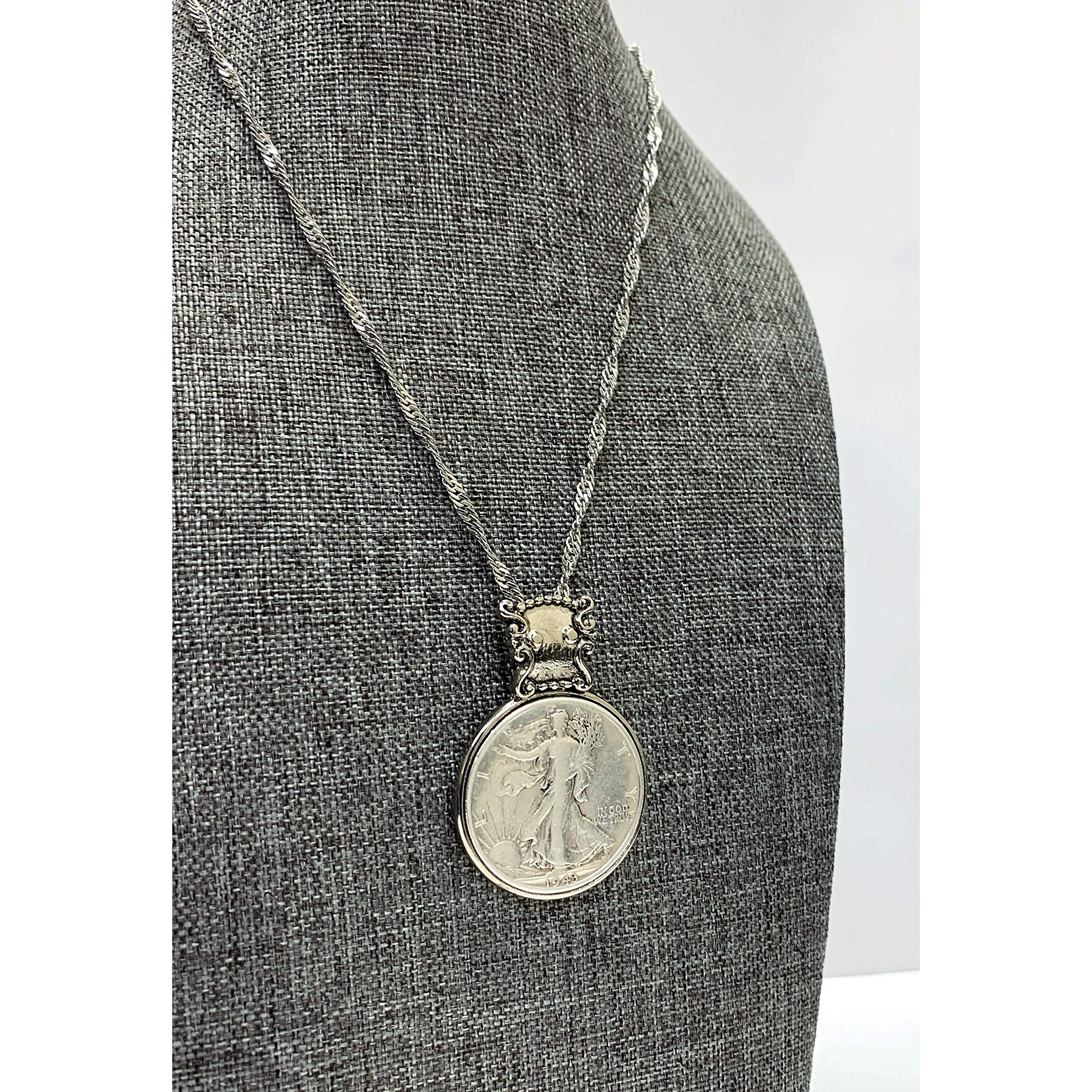 Amazon.com: Walking Liberty Half Dollar Coin in Silvertone Bezel