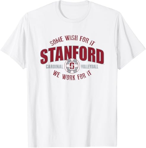 Stanford Cardinal Voleibol Vintage Work For It - Camiseta blanca, Blanco