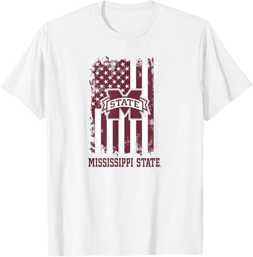 Miniatura 3 de Camiseta patriótica retro con bandera estadounidense de los Mississippi State Bulldogs, Negro -