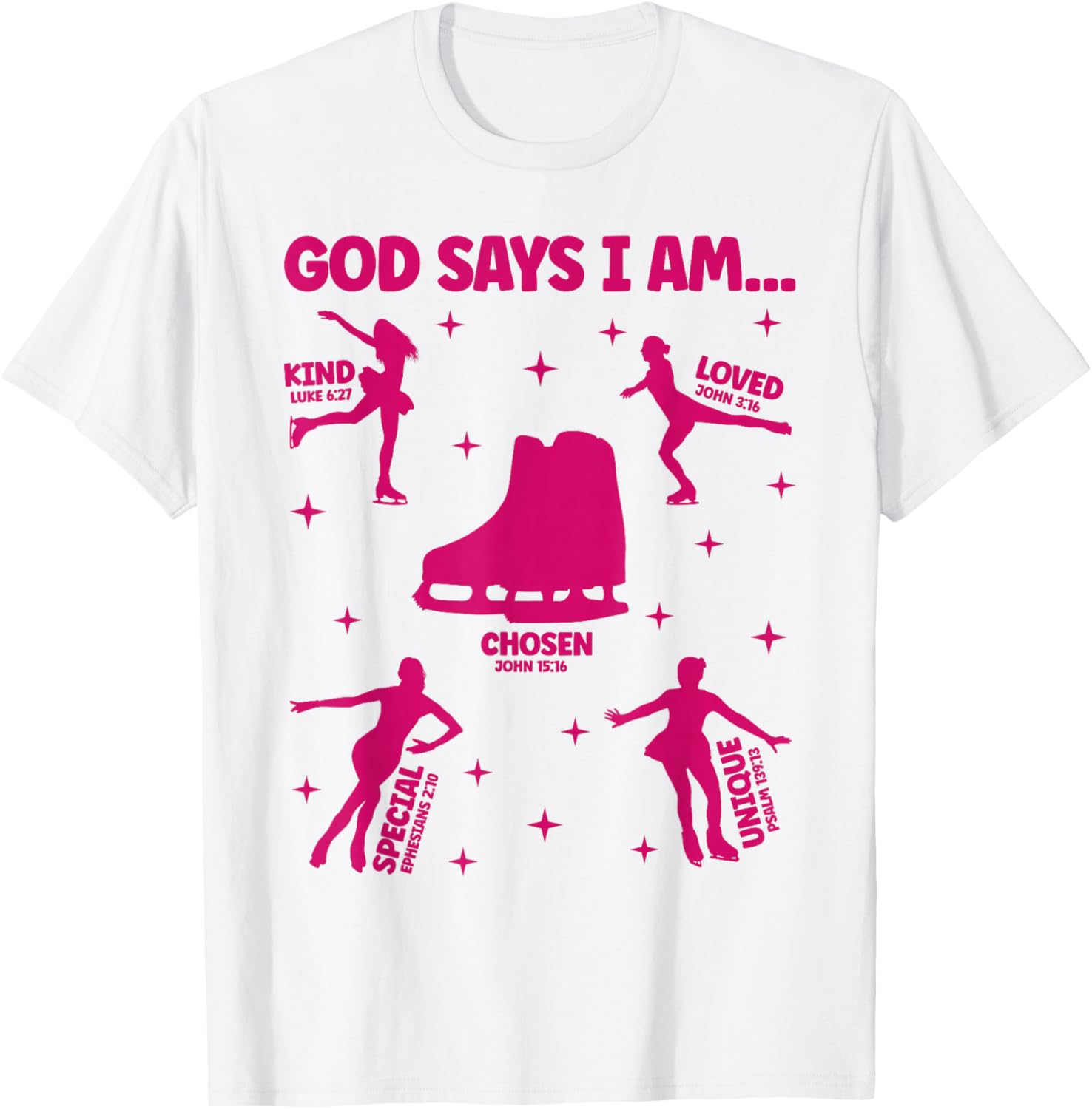 God Says I Am Ice Skating Lover Boy Girl Christian T-Shirt
