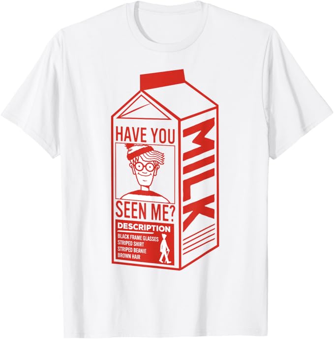Where's Waldo Shirt - Milk Carton Missing Person T-Shirt Funny Design
