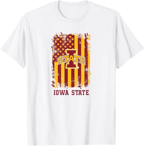 Camiseta patriótica de Iowa State Cyclones con la bandera estadounidense, Blanco