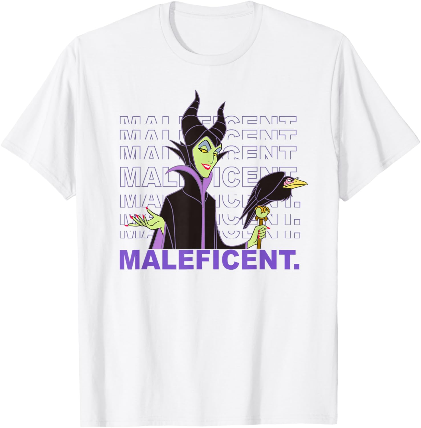 Disney Villains Maleficent Repeat Name T-Shirt, white, S