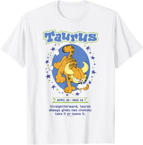 Garfield Taurus Zodiac Sign Horoscope Humour T-Shirt