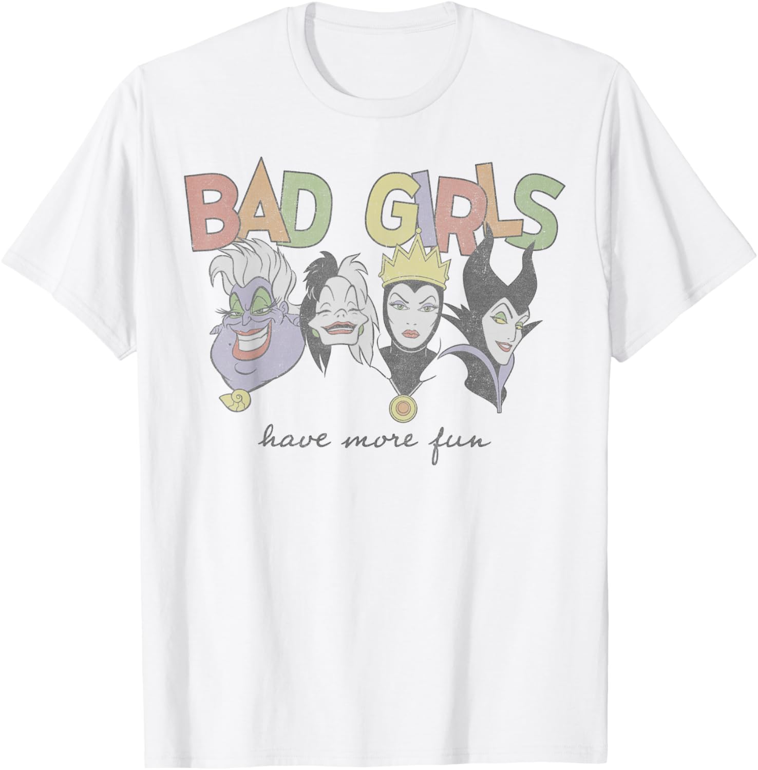 Disney Princess Villains Bad Girls Have More Fun T-Shirt, white