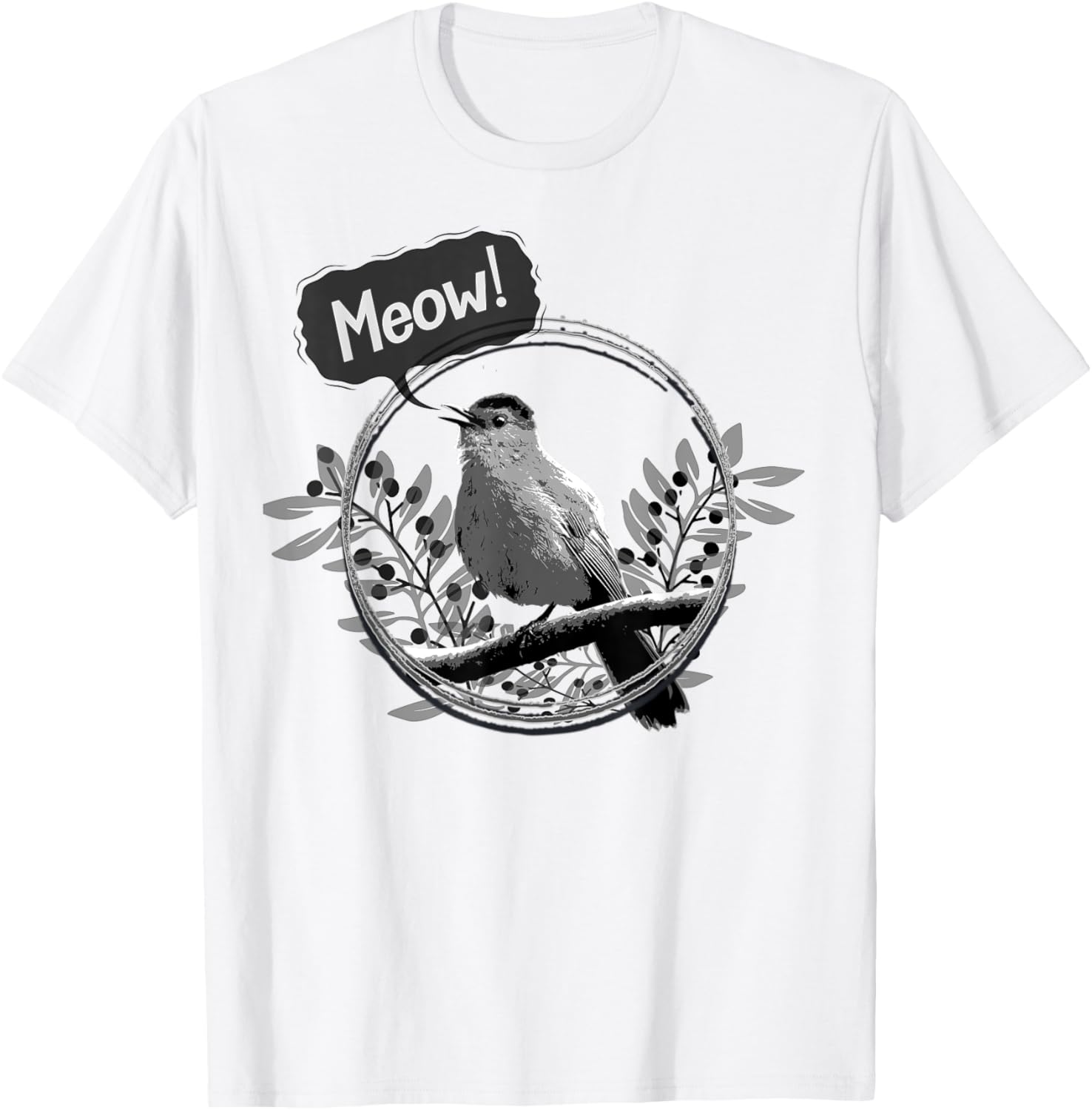 Funny Gray Catbird Meow Bird Birdwatching T-Shirt