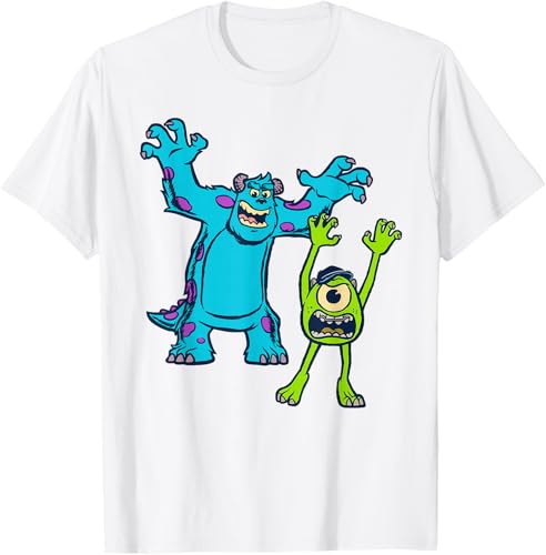 Miniatura 72 de Disney Pixar Monsters University Sulley and Mike T-Shirt Black,Navy Blue,Asphalt Grey,White,Baby Blue,Red,Kelly Green,Olive Green,Lemon
