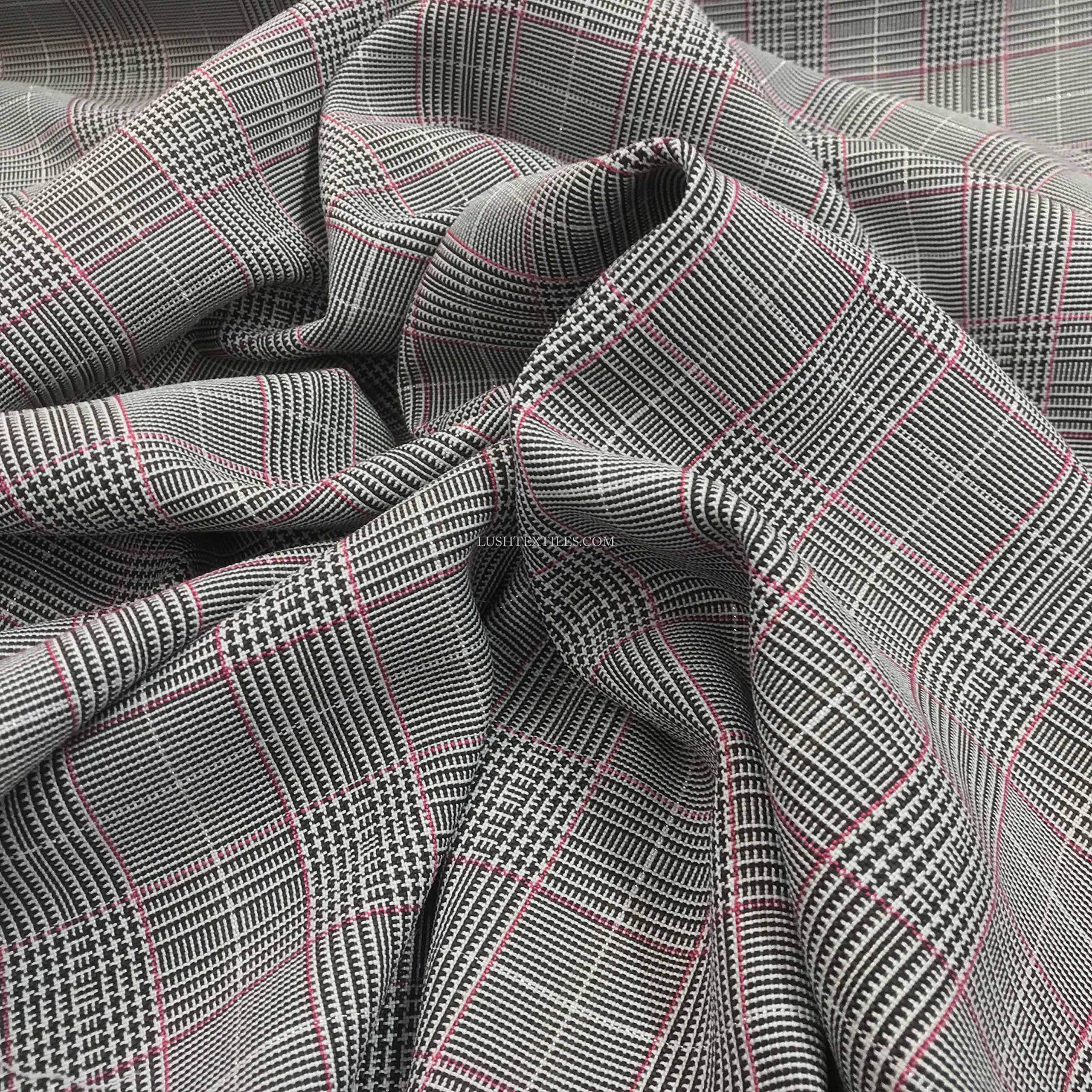 PRESTIGE FABRICS Viscose Tartan check dress making tartans Scottish kilt fabric supplies patchwork dress frock fabric - PER METRE (Grey Watch)