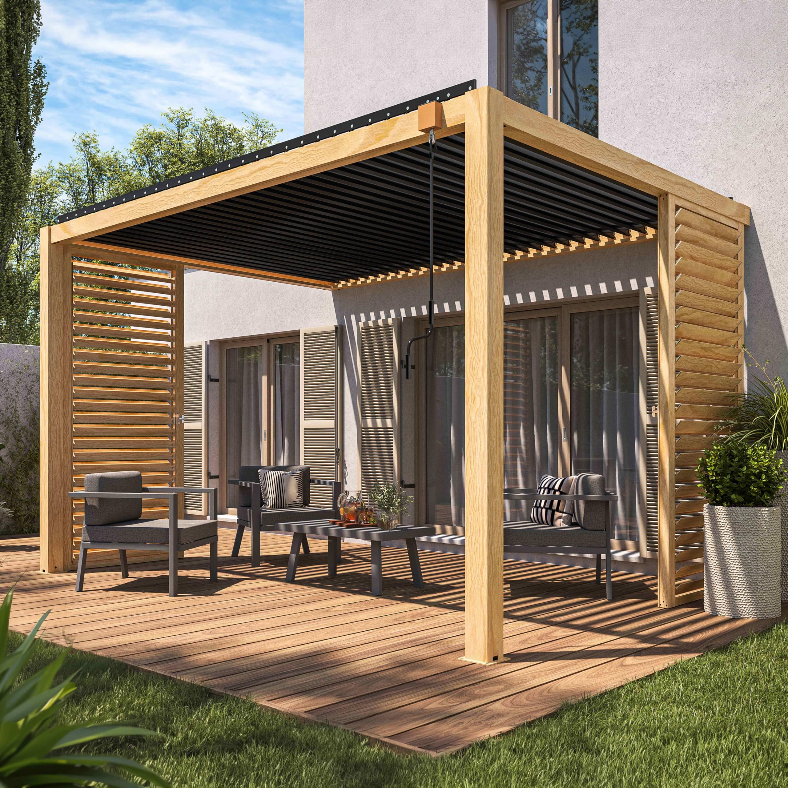 Claustra bois pour pergola bioclimatique corato et sapri (2,39 x 1 m)