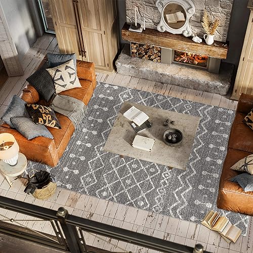 Miniatura 7 de JONATHAN Y MOH208C-4 Aksil - Alfombra marroquí Beni Souk para interiores, estilo rural, bohemio, minimalista, geométrico, fácil de limpiar, para