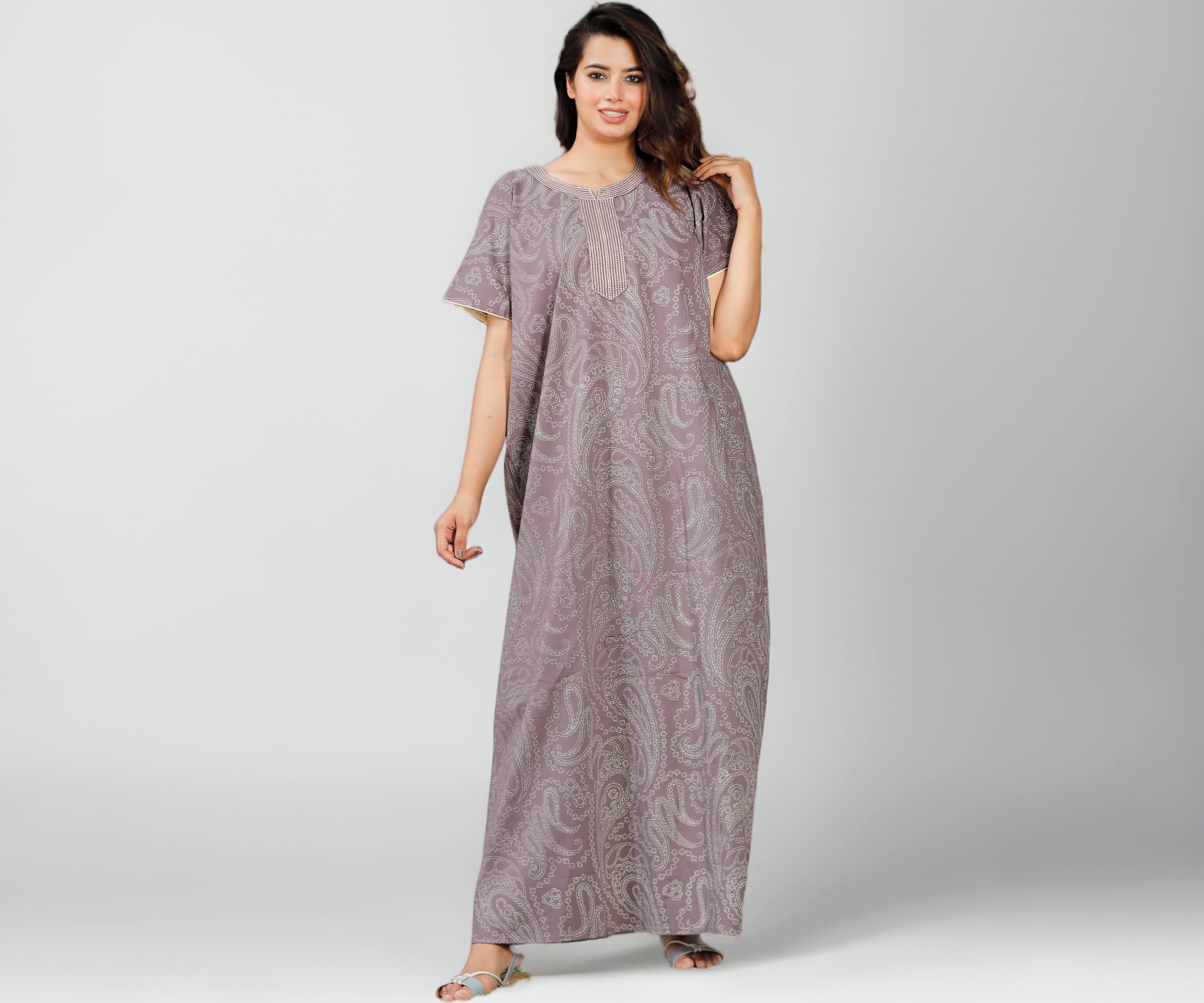 Pure Cotton Embroidery Nighty for Women's | Night Gown | Nighty | Nightdress | Maxi | Sleepwear | Jaipuri Nighty | Nighties | Gown