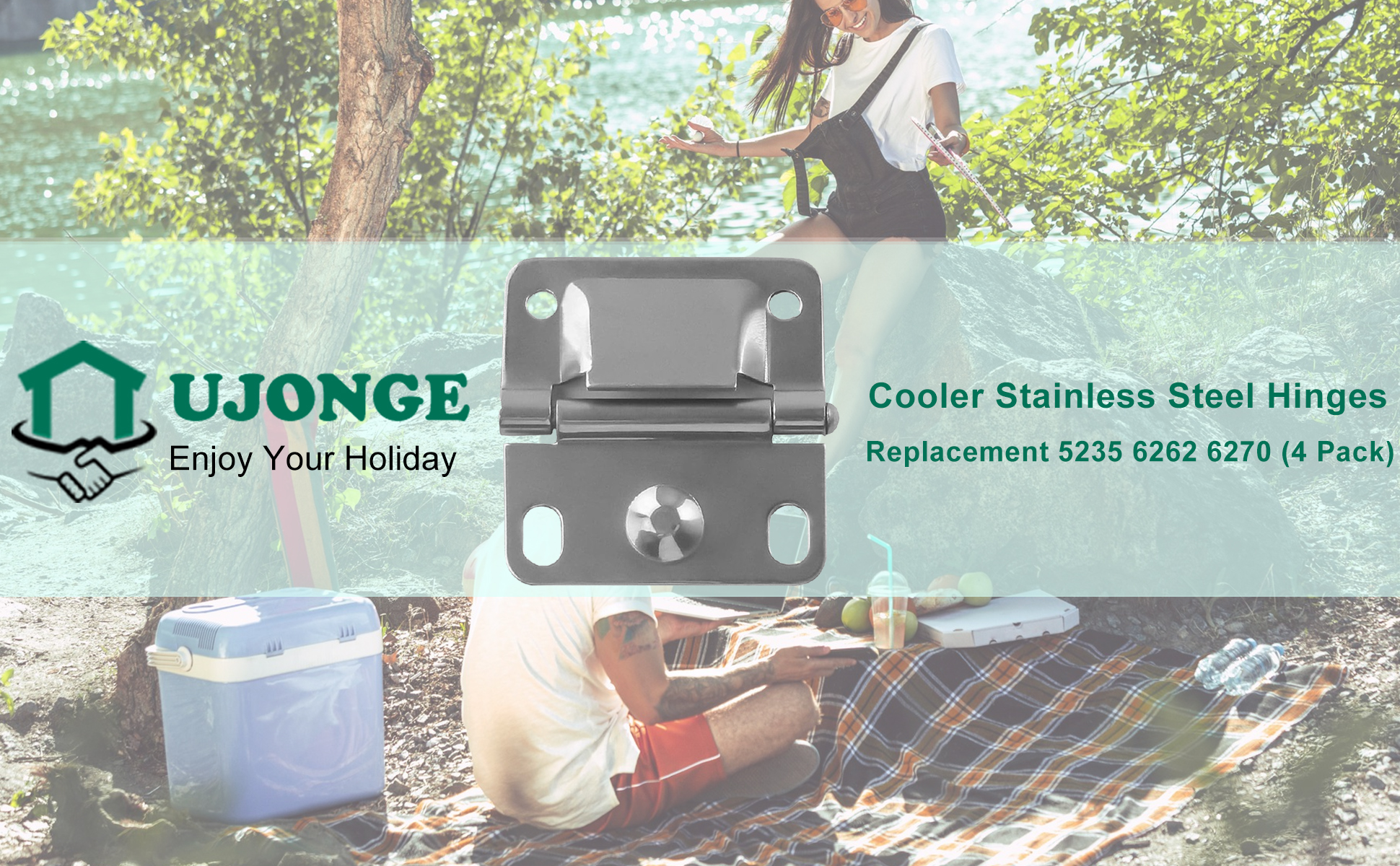 Kit De 4 Charnières De Remplacement Pour Glacière Coleman – Acier Inoxydable 4,8x5,1 Cm Avec Vis, Compatible 5226/5227B/5235/5236