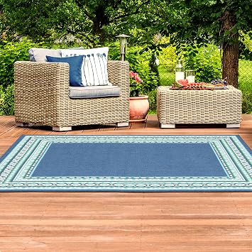 Oriental Weavers M9650B056086ST Meridian Area Rug, 2x3, Navy/Green