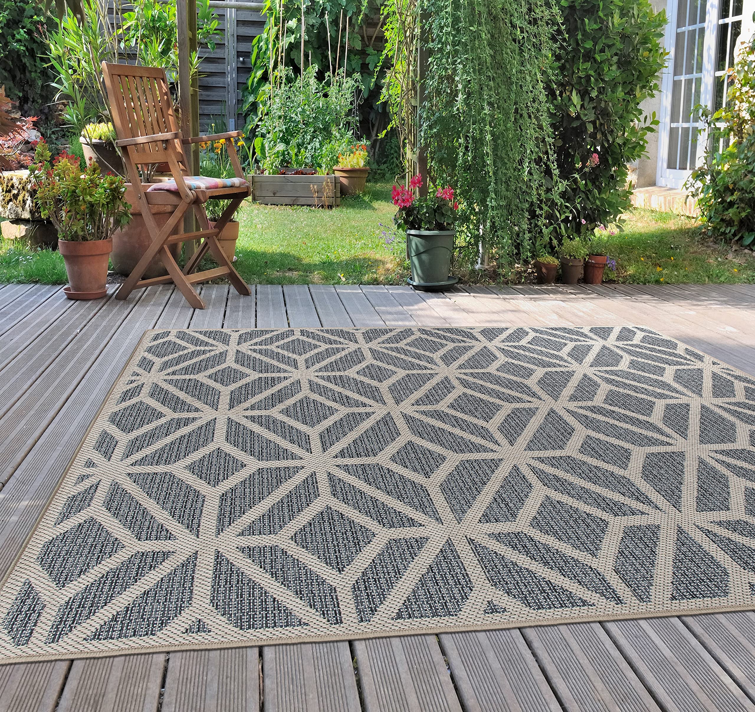 Rugshop Contemporary Geometric Area Rug 