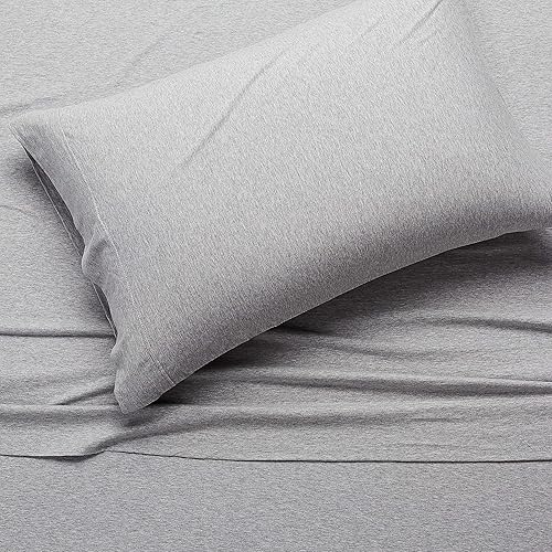 Miniatura 3 de Tienda Basics Juego de sábanas de jersey jaspeado, individual, gris claro, paquete de 4