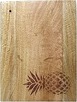 Vista 7 de Crocon Tabla de cortar de madera grande para cocina de 12.5 x 9 pulgadas, tablero de madera con forma rectangular grabada de pino y manzana