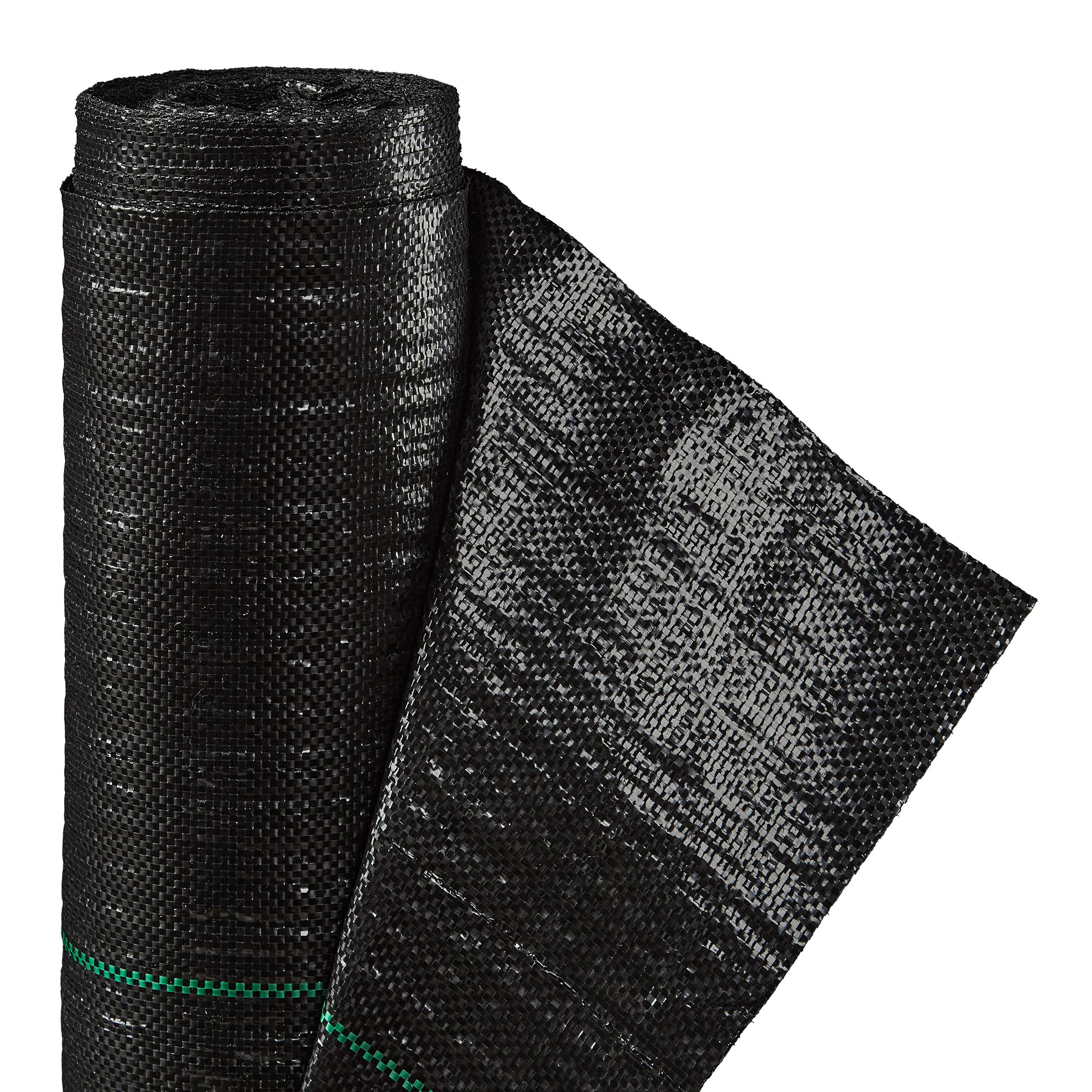 relaxdays Telo per Pacciamatura 100g/m², LxP: 1x 5 m, Permeabile Antistrappo Durevole Anti Erbacce Protezione UV, Nero