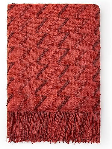 Counfeisly Manta de punto esponjoso con flecos, ligera, suave y acogedora para cama, sofá, silla, manta de 50 x 60 pulgadas