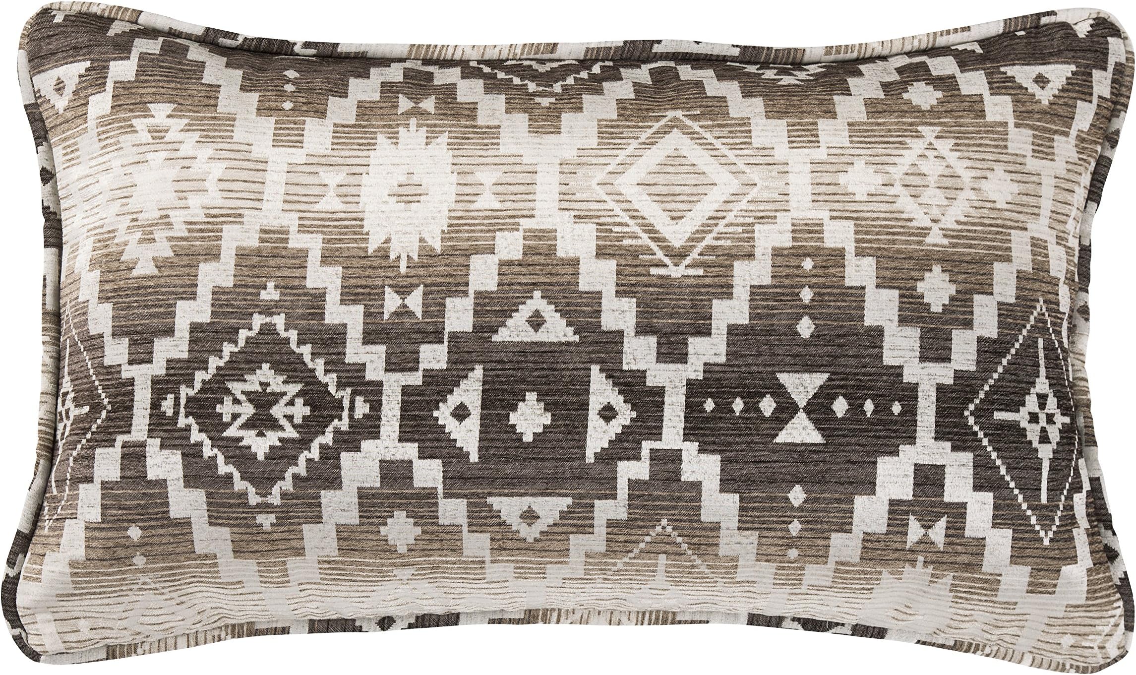HiEnd Accents Chalet Aztec Decorative Pillow, 34x21 inch, Modern Southwestern Rustic Style Luxury Bedding, Decorative Throw Pillow