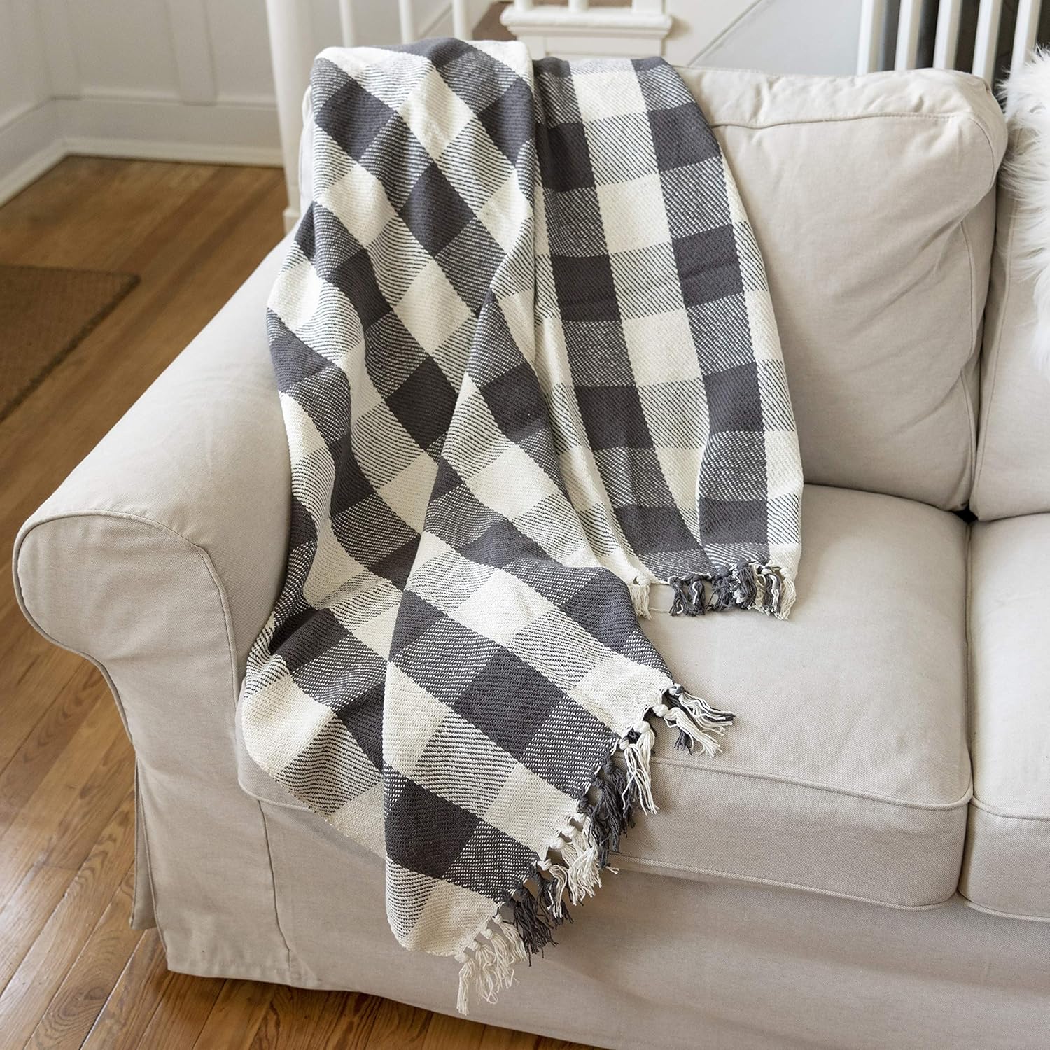 Primitives by Kathy 39798 Farmhouse Style Throw Blanket, 50 x 60-Inches, Buffalo Check