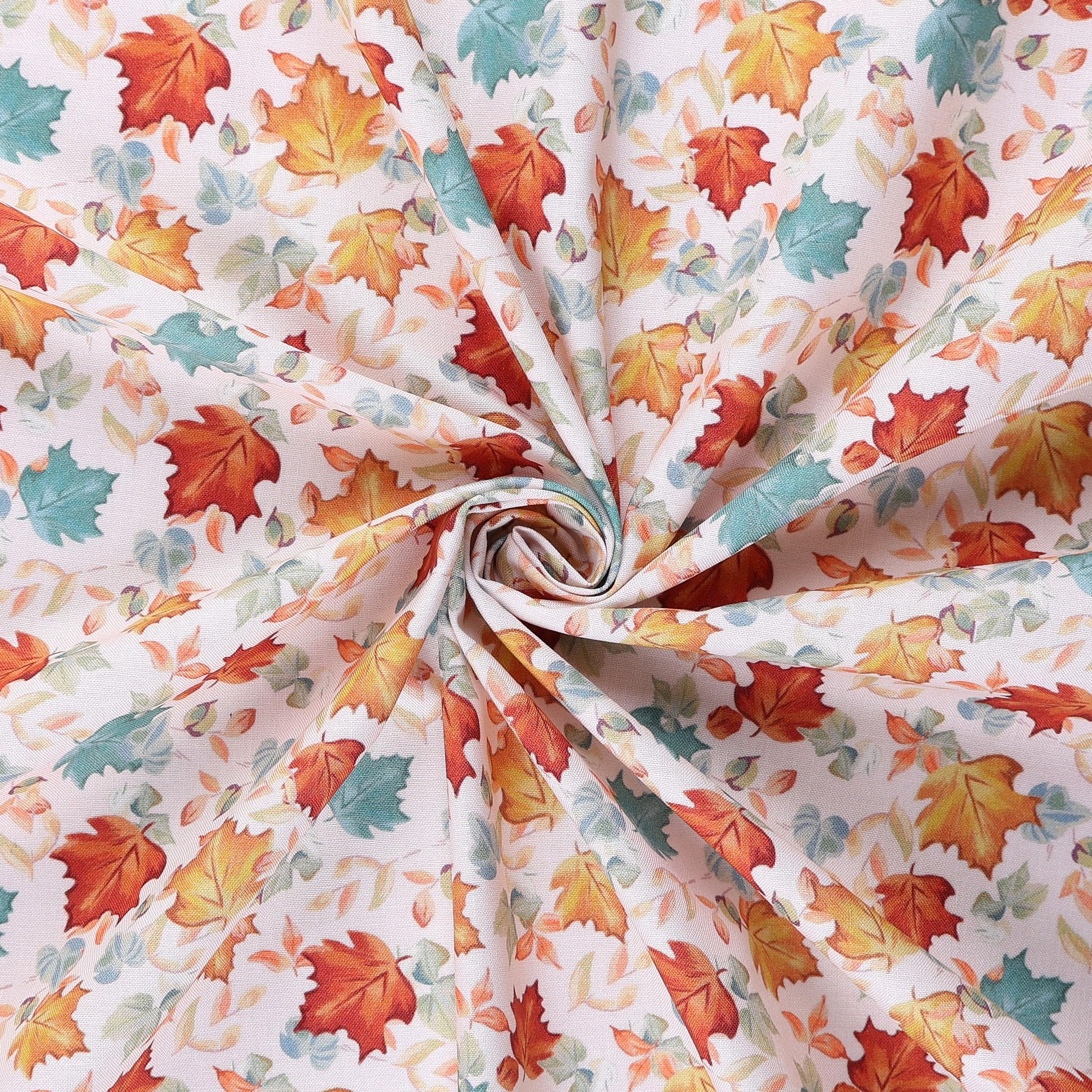Mook Fabrics Collection Fabric [45in. Wide] – 100% Cotton Material for Quilting, Home Decor Accents | Arts, Crafts & Sewing, Falling Leaves Ivory Cut by The Yard