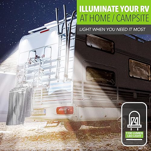 Miniatura 3 de Leisure LED Luz de utilidad para porche de montaje en superficie redonda para exteriores, color blanco de 12 V, 1100 lúmenes, iluminación de