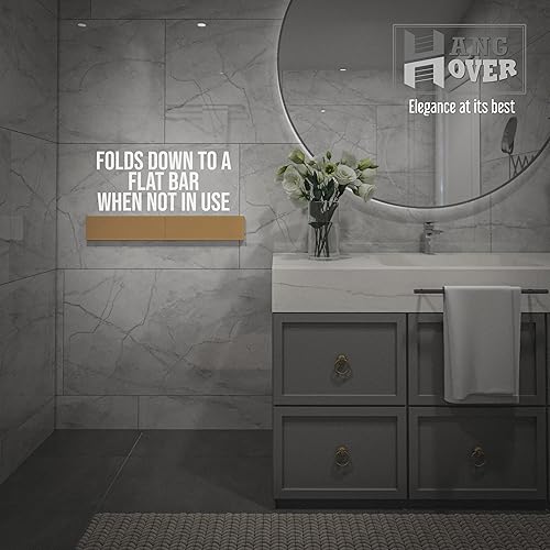 Miniatura 7 de TCO ADVENTURES Estante de secado de ropa - Mediano  un elegante gancho montado en la pared  Ahorro de espacio plegable de acero inoxidable con