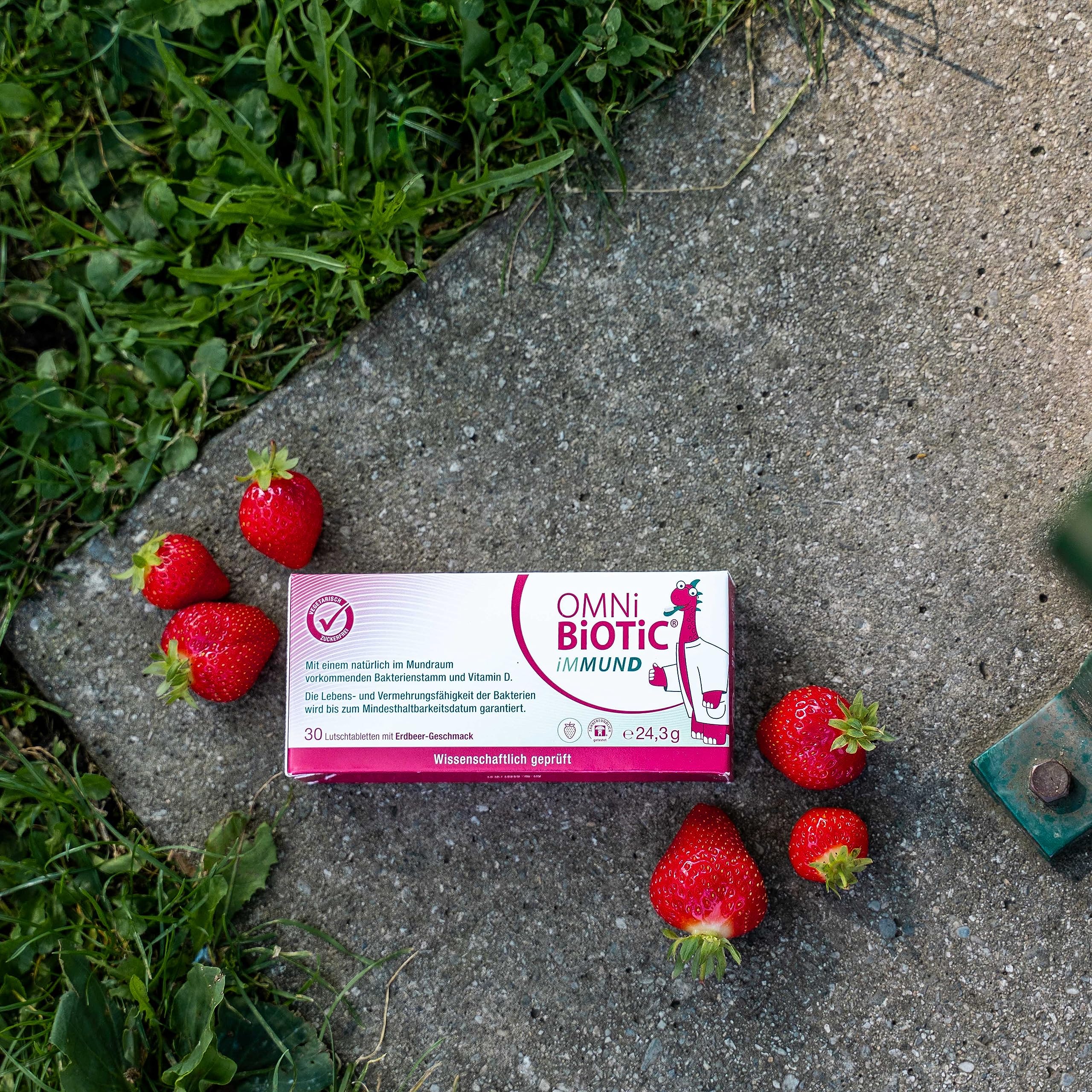 OMNi BiOTiC iMMUND | 60 Lutschtabletten | 1 Bakterienstamm | 1 Mrd. Keime pro Lutschtablette | Mit Vitamin D | Vegetarisch | Zuckerfrei | Zur täglichen Anwendung | Für Erwachsene und Kinder