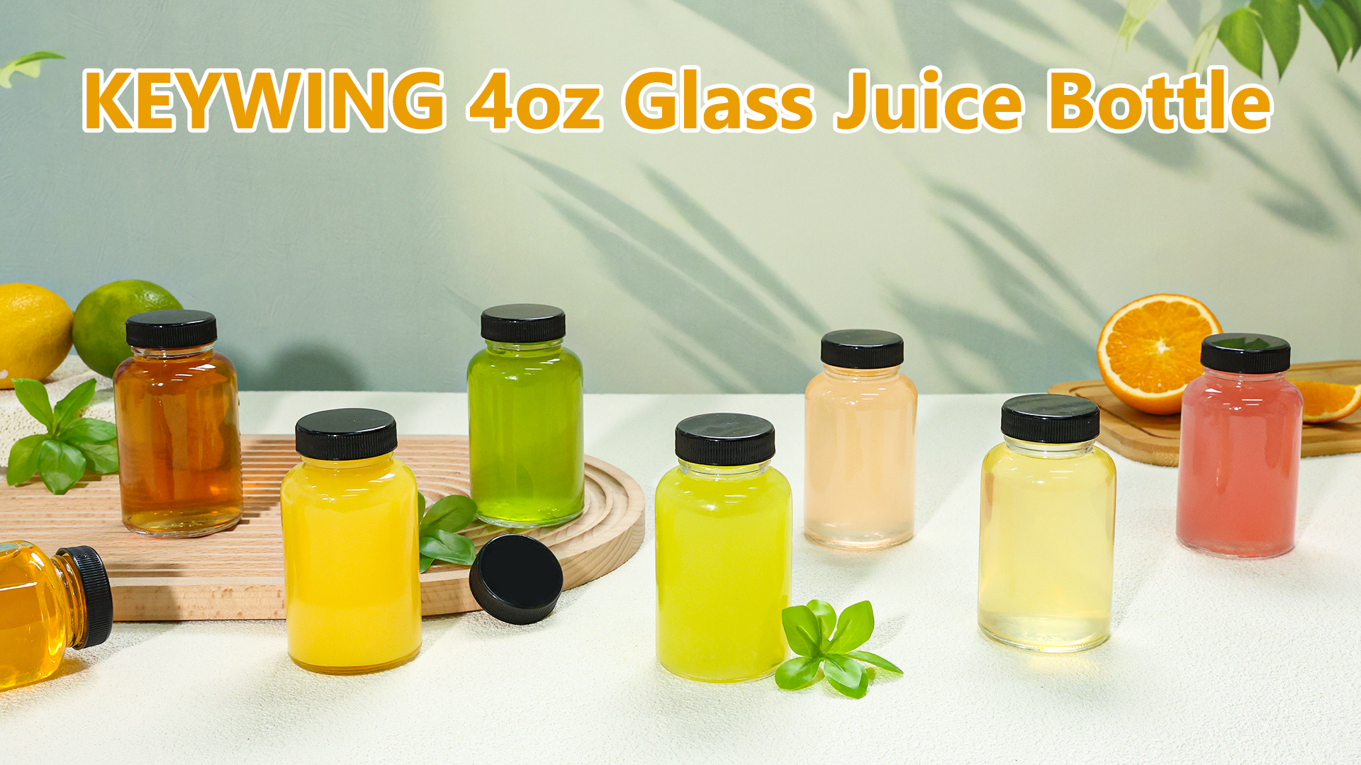 Amazon.com | KEYWING 24 Pack 4oz Juice Shot Bottles with Caps