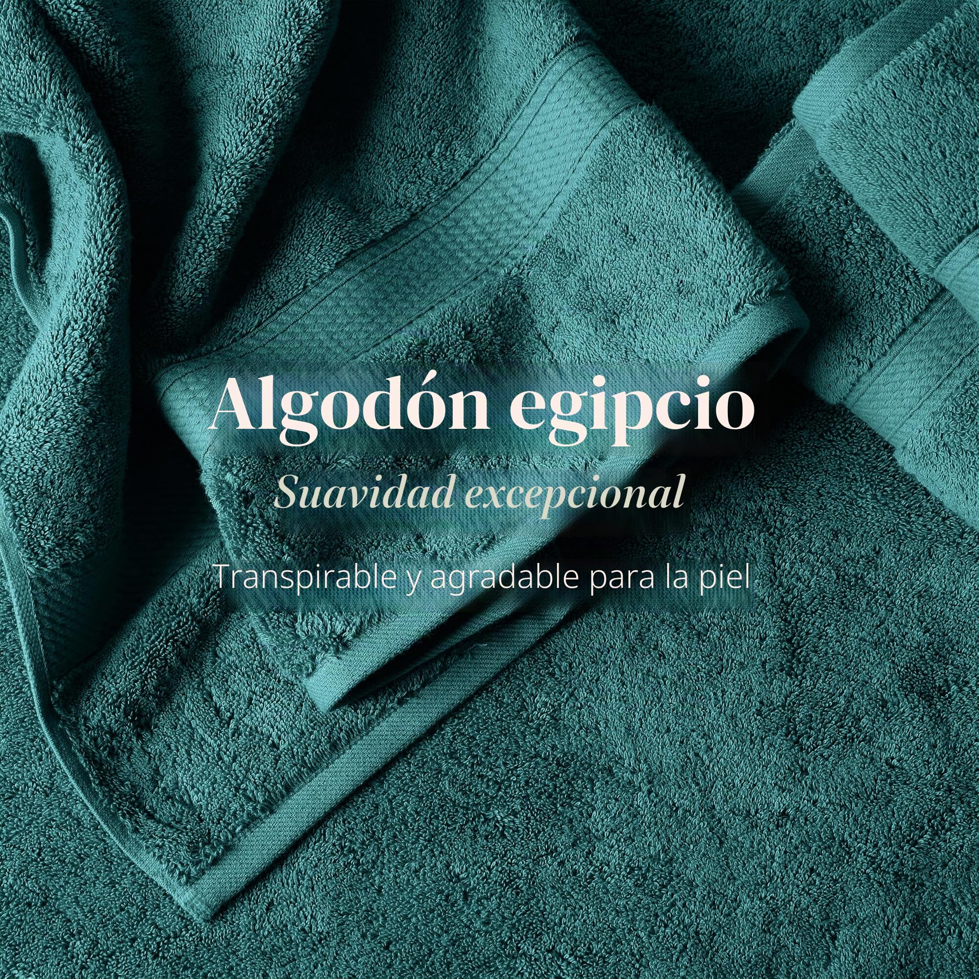 Superior - Juego de Toallas de algodón de 900 g/m2, Color Verde Azulado, 6 Piezas