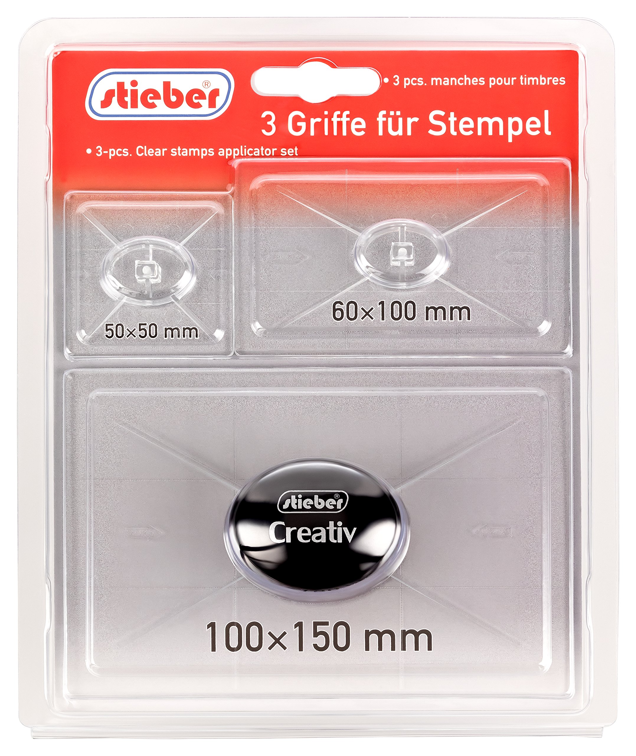 StieberClear Stamp Grip Pack of 3 / in 3 Sizes Universal CSG03