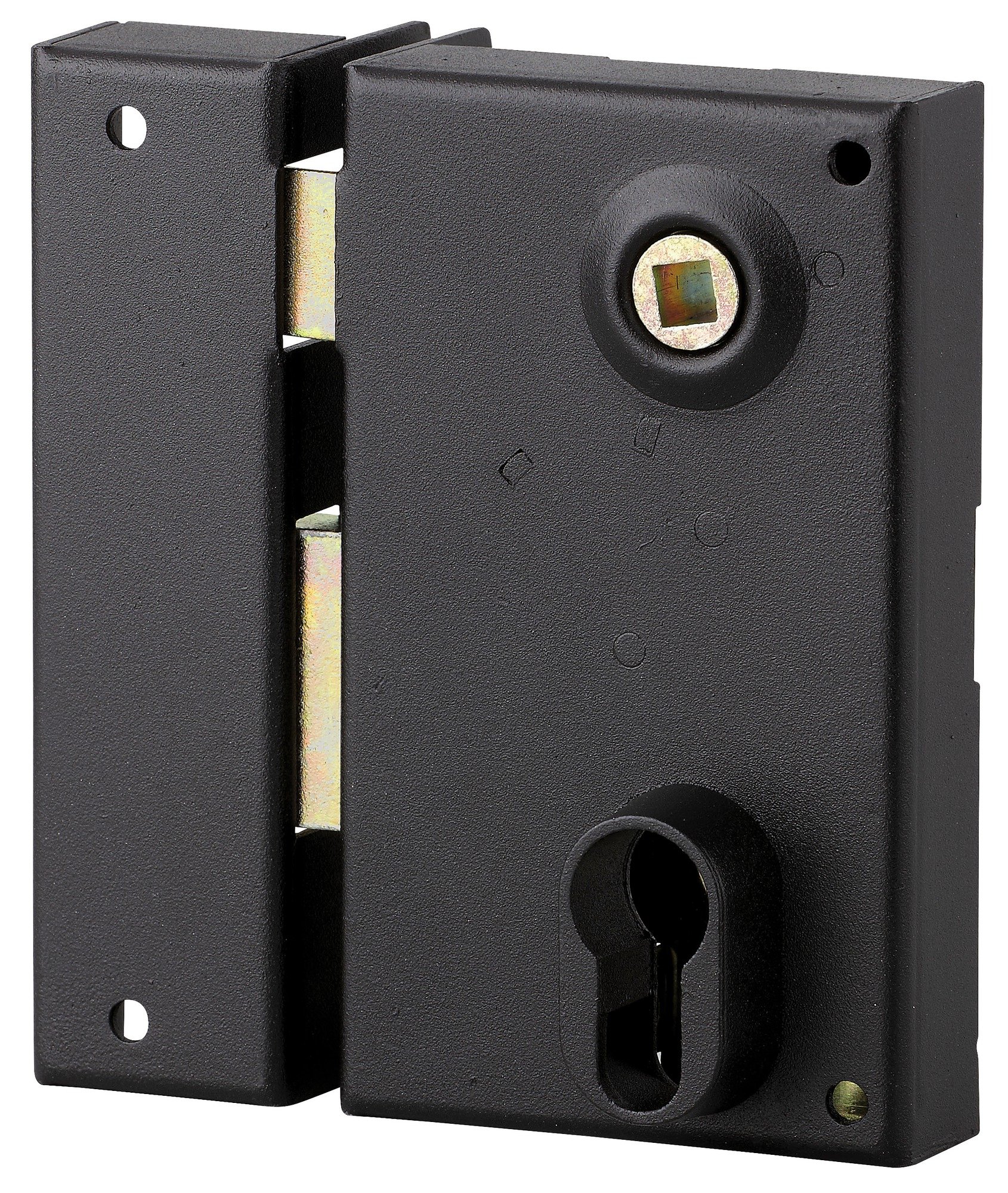 THIRARD - Boitier de serrure verticale en applique double entrée à fouillot pour entrée, gauche, axe 45mm, 73x125mm, noir