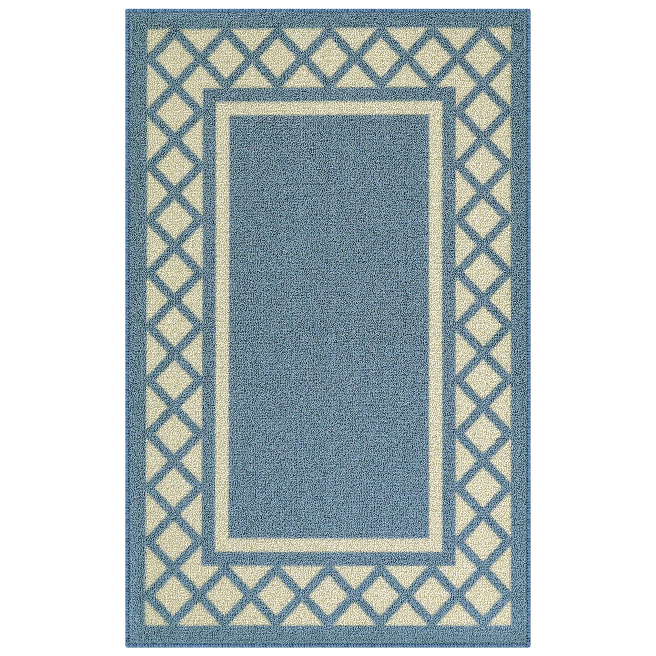 Maples Rugs Bella Kitchen Rugs Non Skid Washable Accent Area Carpet Made in USA 26 x 310 Blue