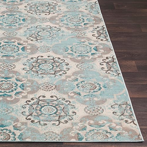 Miniatura 2 de Artistic Weavers Liana - Alfombra de transición, 2 pies 2 pulgadas x 4 pies, color verde azulado