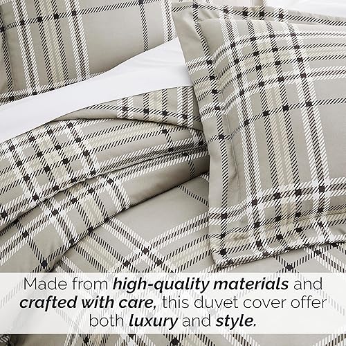 Miniatura 4 de Southshore Fine Living, Inc. Vilano - Juego de funda de edredón tamaño King de 3 piezas, con estampado a cuadros, 2 fundas de almohada a juego (108