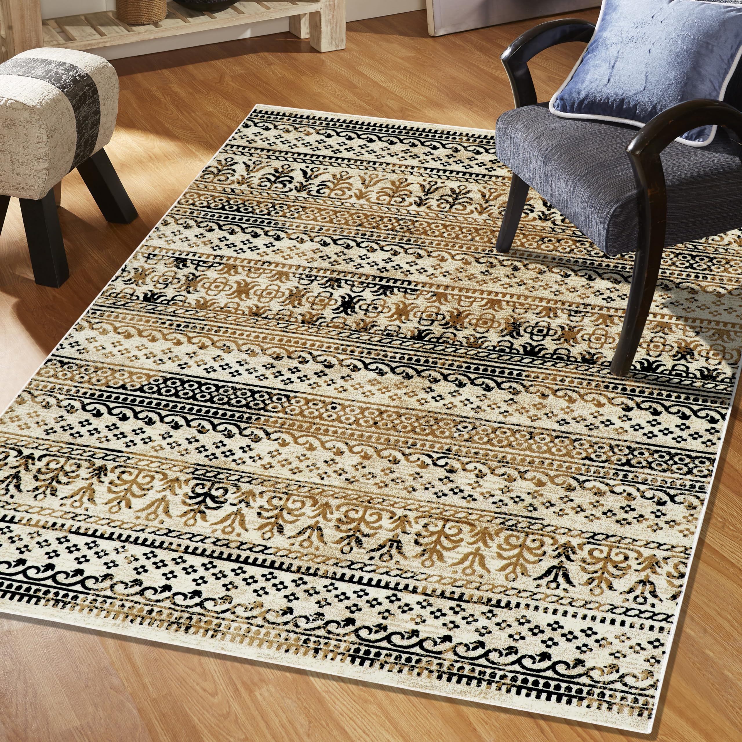 Rug for Living Room 5X7 Feet Soft Washable Anti Skid Rug for Bedroom, Living Room & Hall Home Decor-image-18