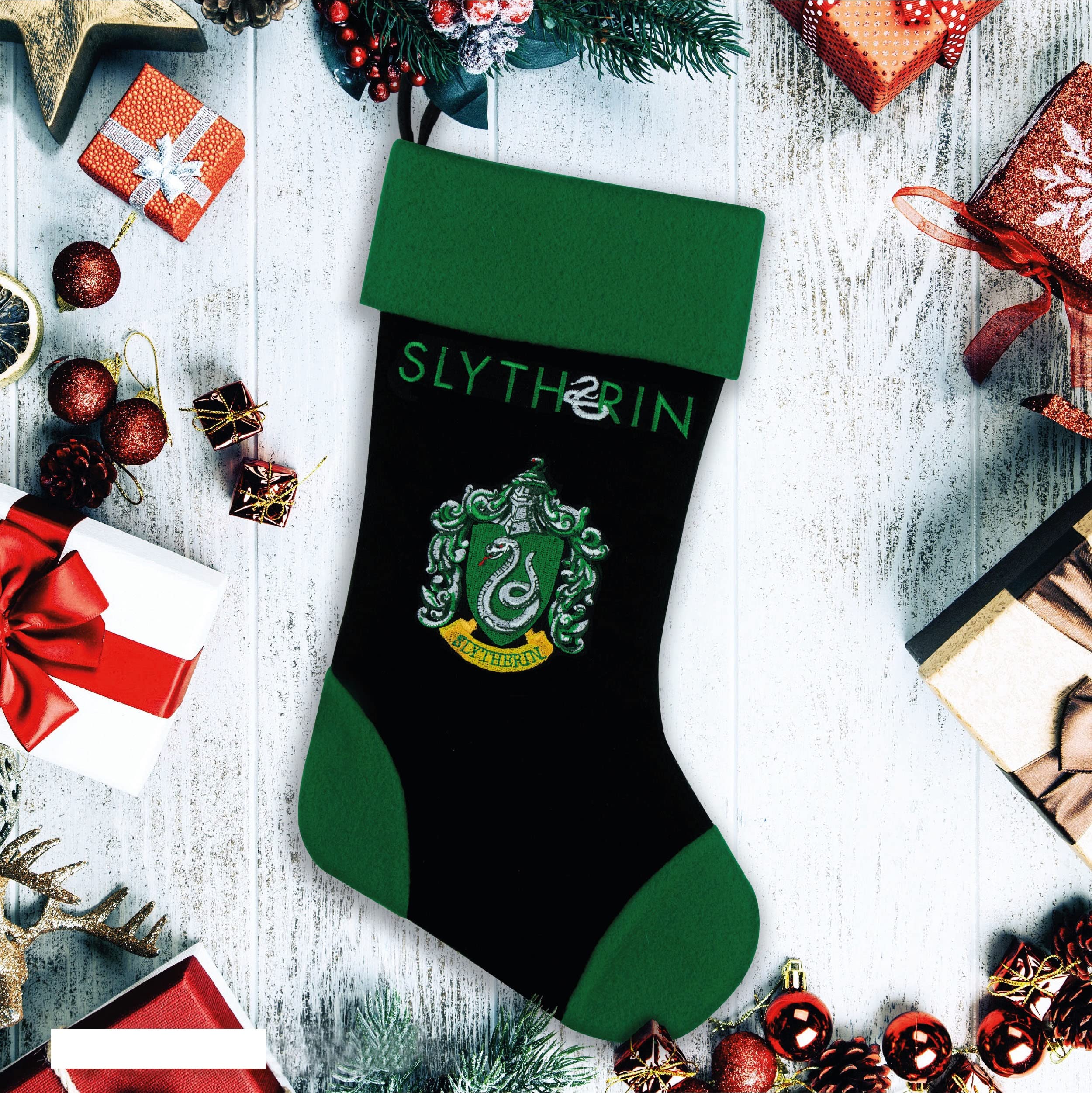 Cinereplicas Harry Potter - Świąteczne pończochy Slytherin - Oficjalna licencja