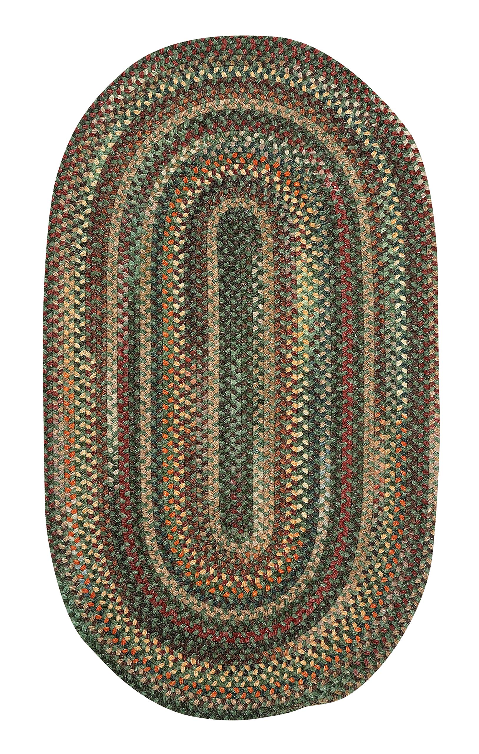 Capel American Heritage Green Multi 2'0"X3'0" Oval Braided Rug