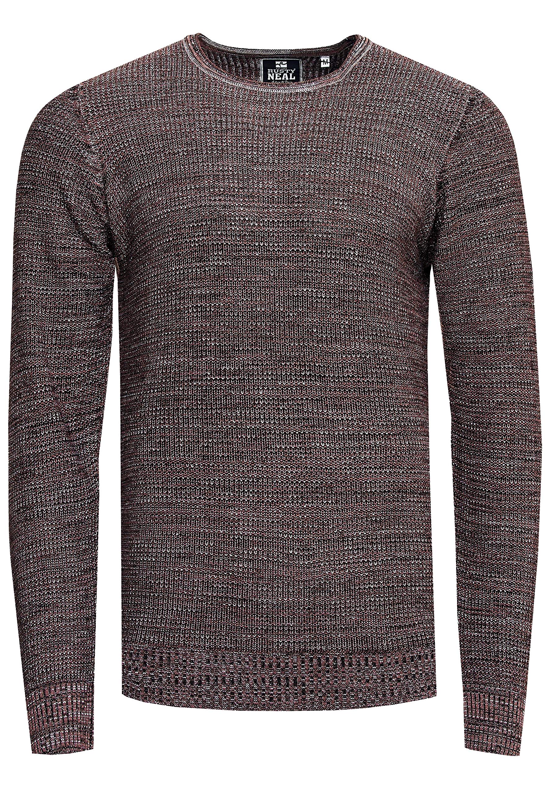 Pull Homme Rusty Neal Col Rond Boutonné - Grosse Maille Hiver, Idée Cadeau Noël Ou Saint-Valentin