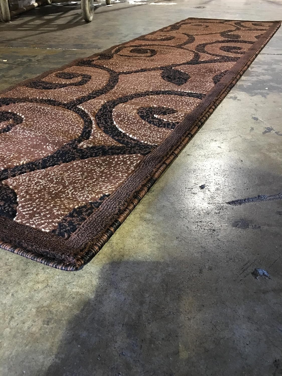 Modern Runner Area Rug Dark Brown & Black Americana Carpet King Design 154 Americana (2 feet X 7 feet 3 inch ) : Home & Kitchen