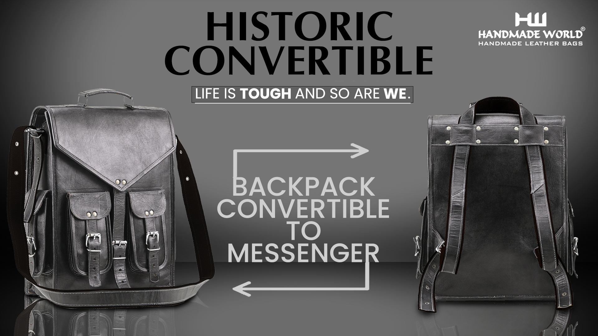 Handmade World Leather Backpack Convertible to Sling Bag \'The UpVibe\' Fits 16 Women main image 4